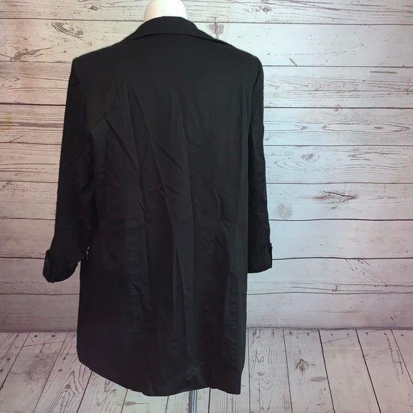 Rachel Adam's Black Long Jacket Coat Floral Inside 18 - Picture 3 of 6